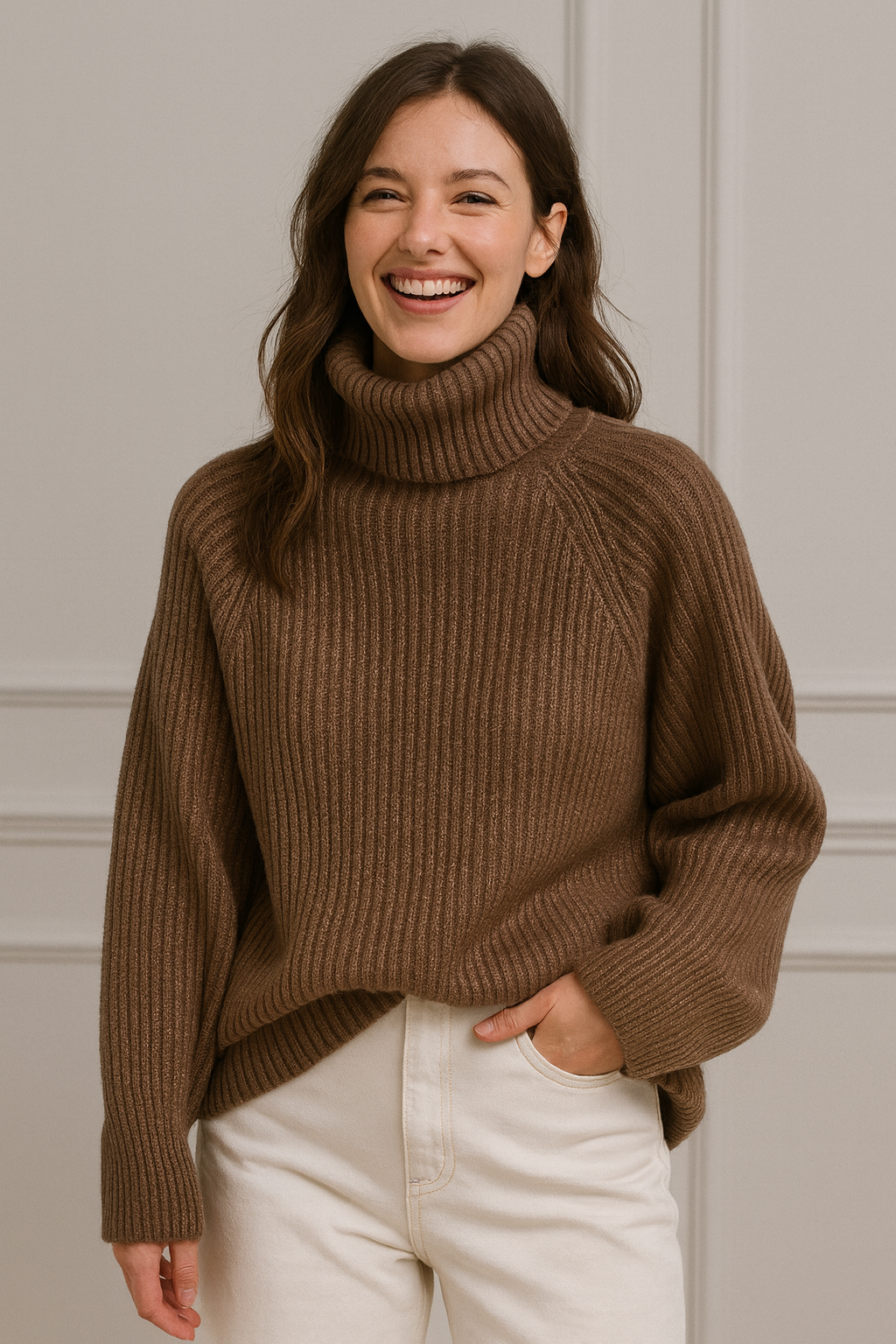 Cambridge Ribbed Turtleneck Sweater - Mia