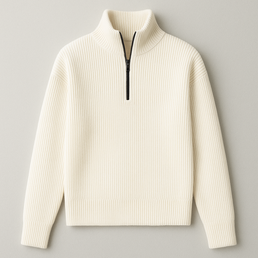 Oxford Half-Zip Cashmere Jumper - Lily